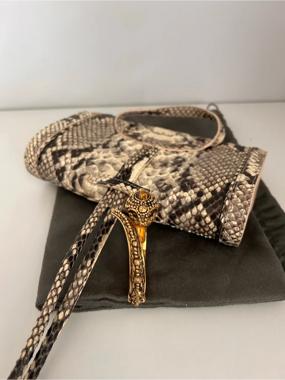 Roberto Cavalli Rare Python Clutch & Bracelet